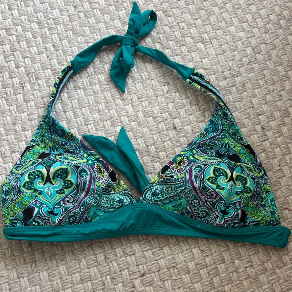 Athleta Teal and Green Paisley Bikini